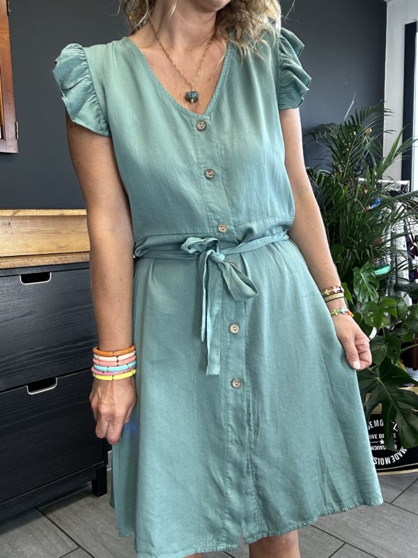 Robe à volants turquoise – Image 3
