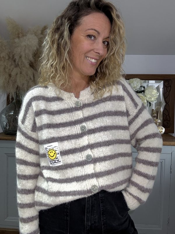 Gilet smiley taupe