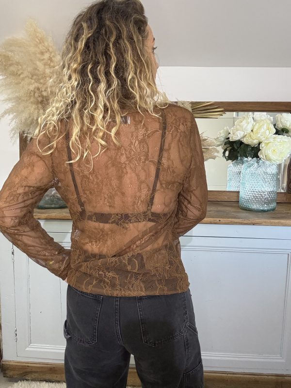 Top en dentelle choco – Image 2