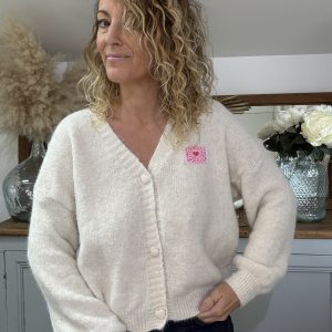 Gilet cœur  écru