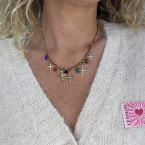 Collier breloques croix