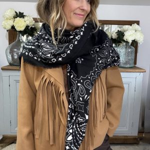 Grand foulard noir