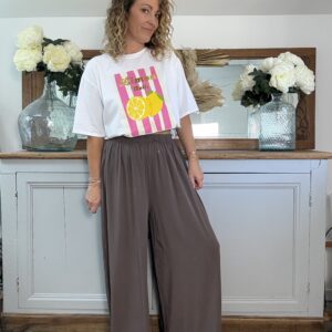 Pantalon large choco